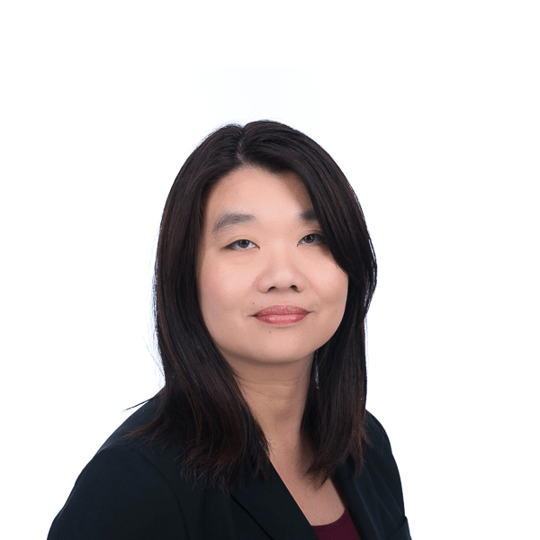 asian woman with black hair looking at the camera