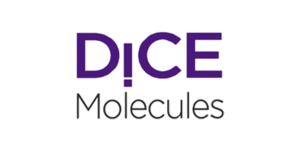 Dice molecules title logo purple black