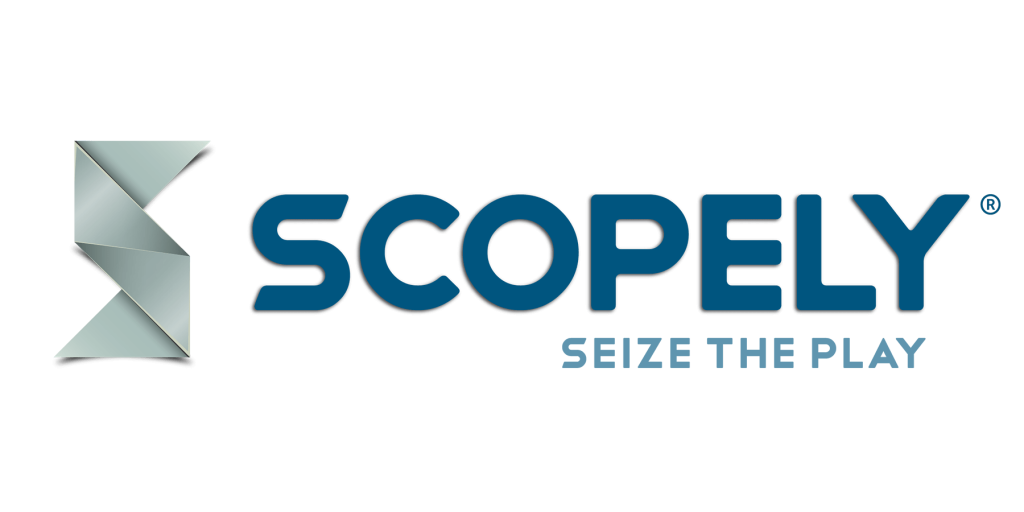 Scopely seize the play gray logo navy blue title