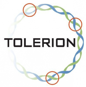 tolerion black title blue green logo