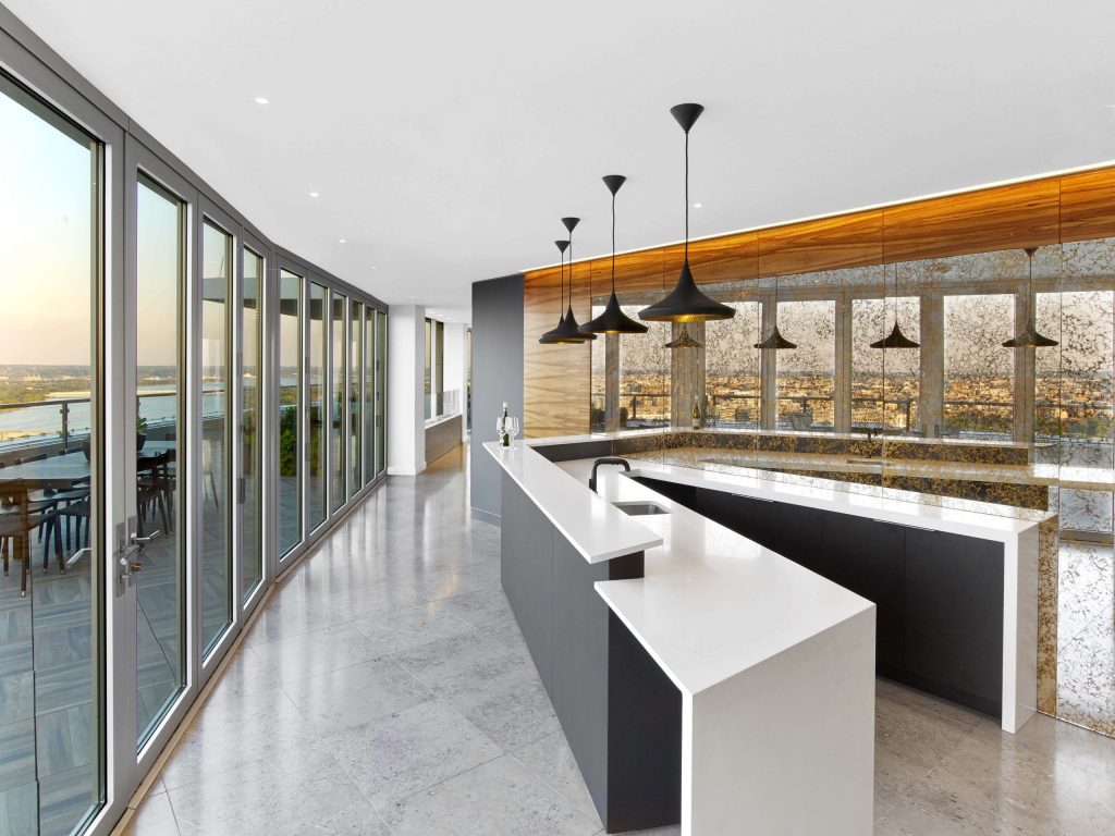 white top bar overlooking the city