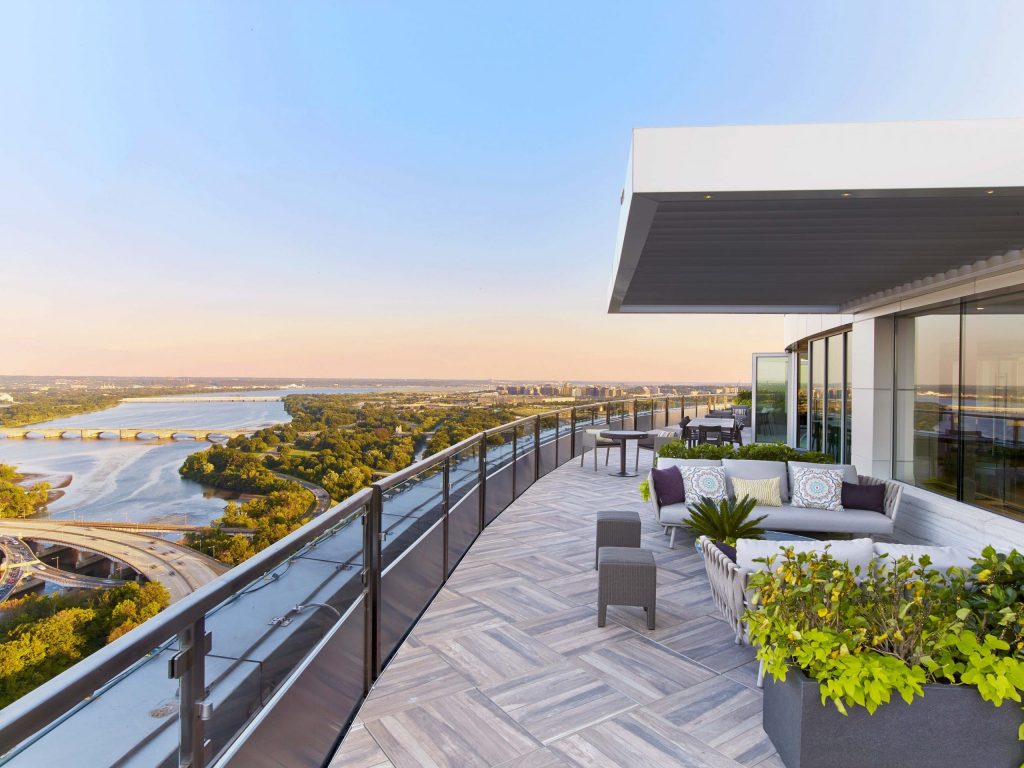 terrace overlooking the river